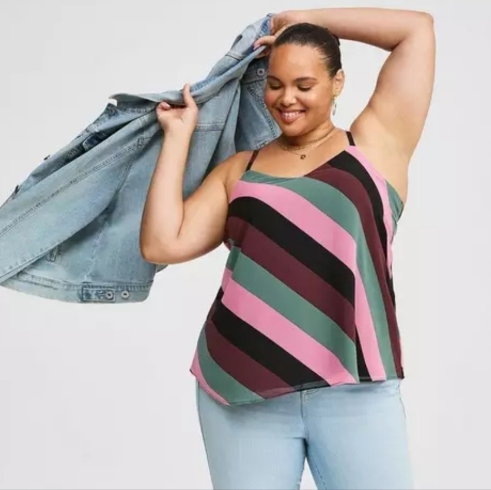 Torrid Sophie Swing Cami  Color:Erin stripe sassafras Size 4X
